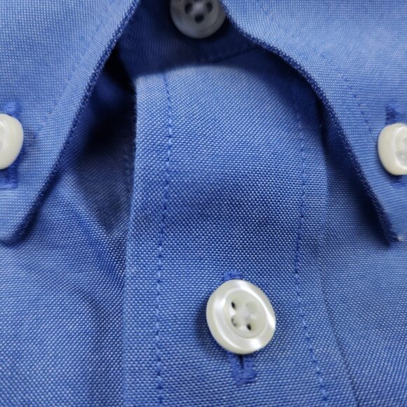 Brooks Brothers Red Fleece Male Teen Size 14 Blue Button Up Shirt Long Sleeve - Picture 6 of 11